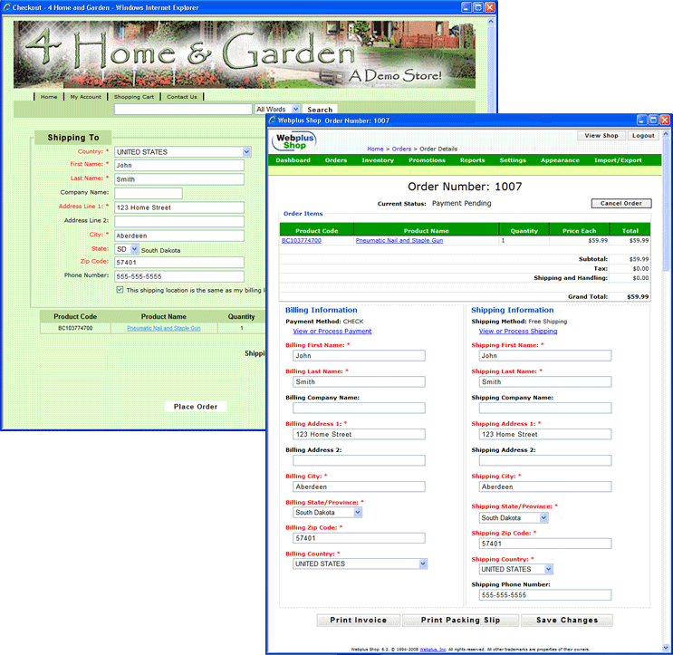 Control Panel - Orders